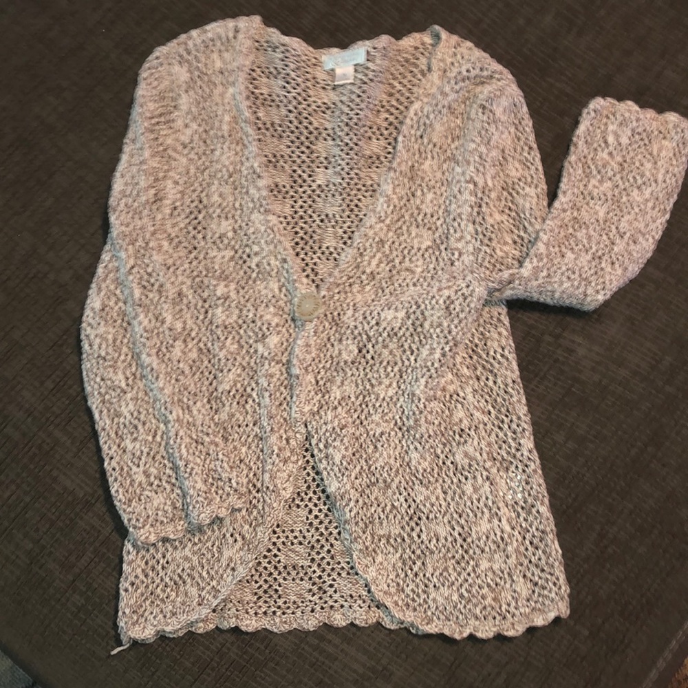 Ladies crocheted 3/4 sleeve length sweater